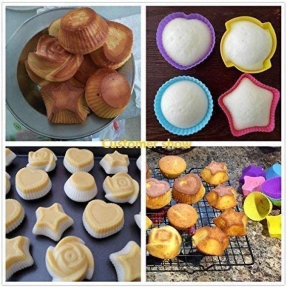 24 Pcs Colorful Silicone Cupcake Liners Reusable Baking Cups - Picture 6 of 6